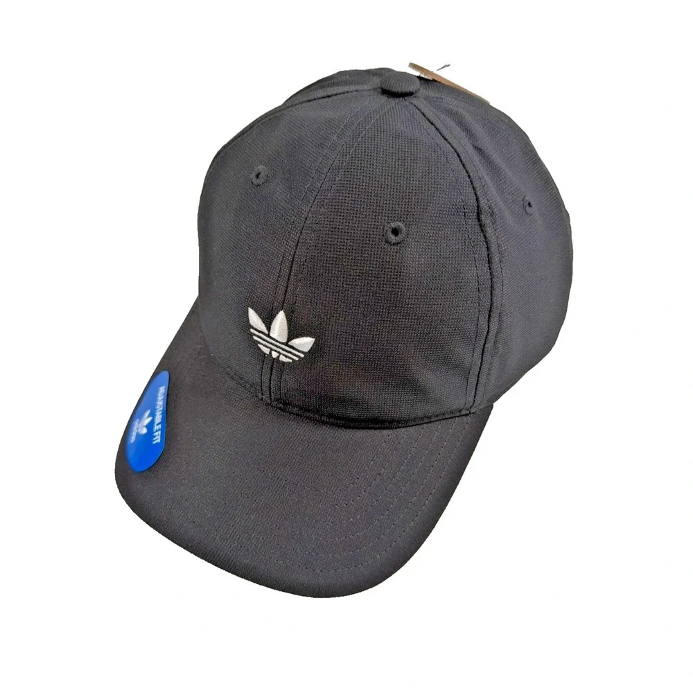 adidas Originals Relaxed Modern Trefoil Hat Black Strapback Cap NWT BH4547